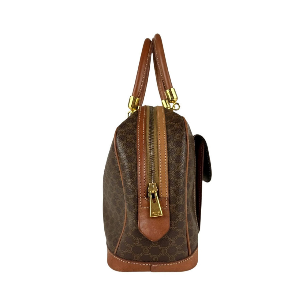 Celine brown Macadam leather gold handbag Brown Gold